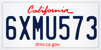 CA license plate 6XMU573