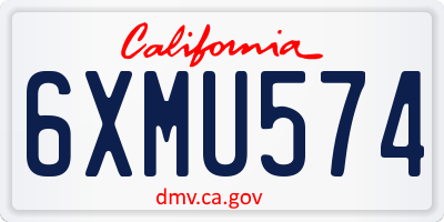 CA license plate 6XMU574