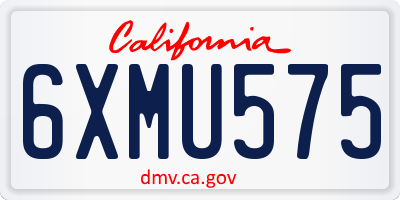 CA license plate 6XMU575