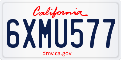 CA license plate 6XMU577
