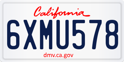 CA license plate 6XMU578