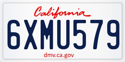 CA license plate 6XMU579