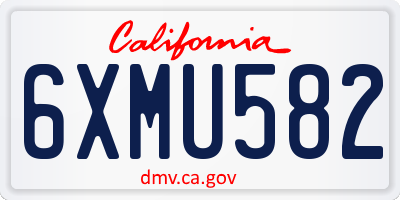 CA license plate 6XMU582