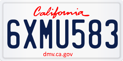 CA license plate 6XMU583