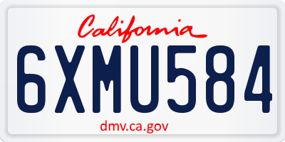 CA license plate 6XMU584