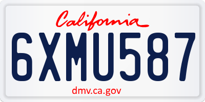 CA license plate 6XMU587