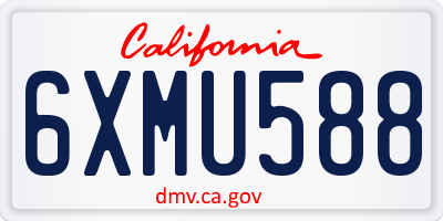 CA license plate 6XMU588