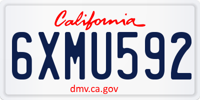 CA license plate 6XMU592