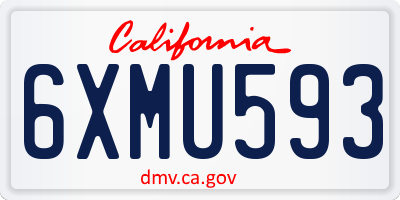 CA license plate 6XMU593