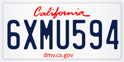 CA license plate 6XMU594
