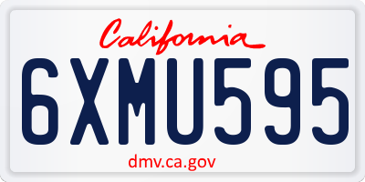 CA license plate 6XMU595