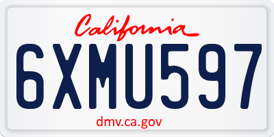 CA license plate 6XMU597