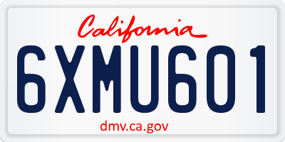 CA license plate 6XMU601