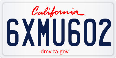 CA license plate 6XMU602