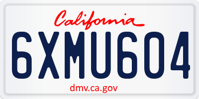 CA license plate 6XMU604