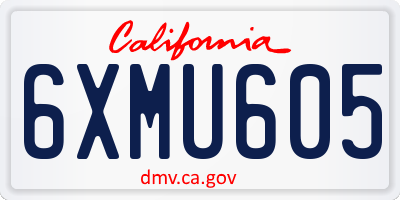 CA license plate 6XMU605