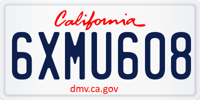 CA license plate 6XMU608