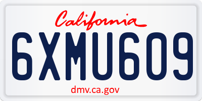 CA license plate 6XMU609