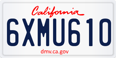 CA license plate 6XMU610