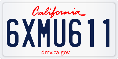 CA license plate 6XMU611