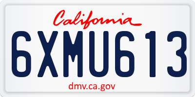 CA license plate 6XMU613