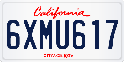 CA license plate 6XMU617