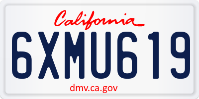 CA license plate 6XMU619