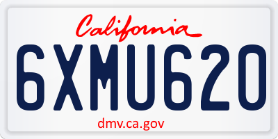 CA license plate 6XMU620