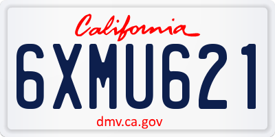 CA license plate 6XMU621