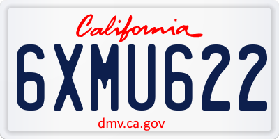 CA license plate 6XMU622