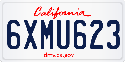 CA license plate 6XMU623