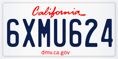 CA license plate 6XMU624