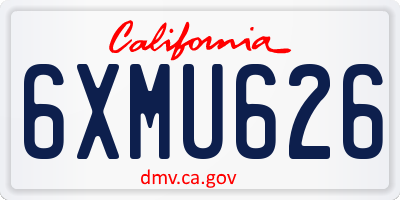CA license plate 6XMU626