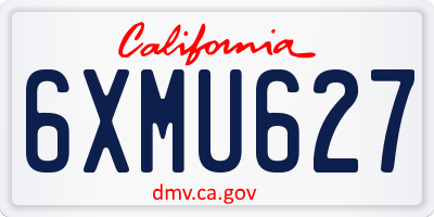 CA license plate 6XMU627
