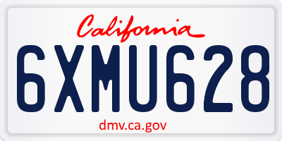 CA license plate 6XMU628