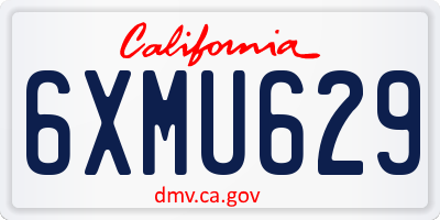 CA license plate 6XMU629