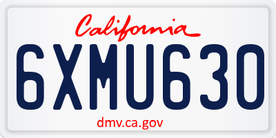 CA license plate 6XMU630