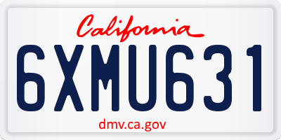 CA license plate 6XMU631