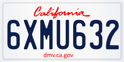 CA license plate 6XMU632