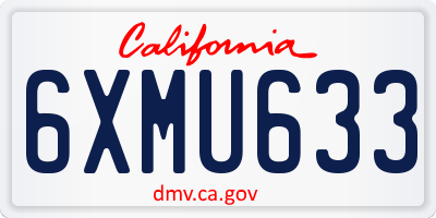 CA license plate 6XMU633