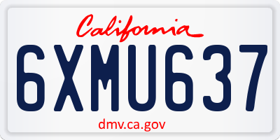 CA license plate 6XMU637