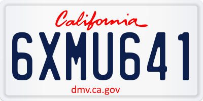 CA license plate 6XMU641