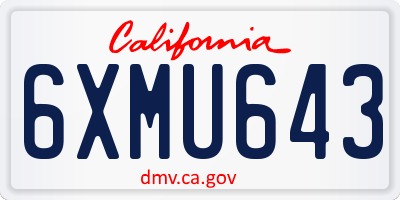 CA license plate 6XMU643