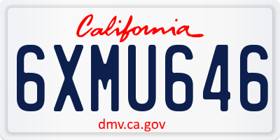 CA license plate 6XMU646