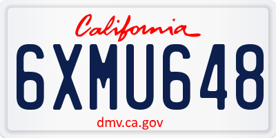 CA license plate 6XMU648