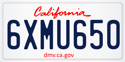 CA license plate 6XMU650