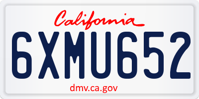 CA license plate 6XMU652