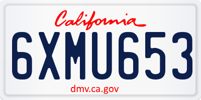 CA license plate 6XMU653