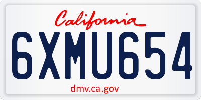 CA license plate 6XMU654