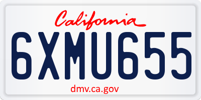 CA license plate 6XMU655